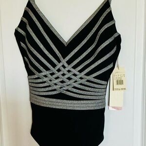 New with tags Gottex Black and Silver swimsuit.